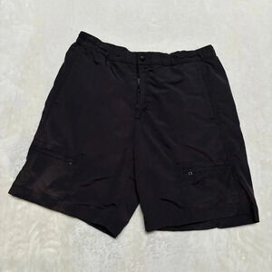 Vintage L.L. Bean Mens Swim Trunk Shorts Large Dark Grey‎ Lined Nylon 0DRK1